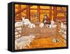 Barn-sheep-Ditz-Framed Stretched Canvas