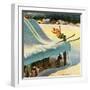 "Barn Skiing", February 17, 1951-John Clymer-Framed Giclee Print