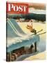 "Barn Skiing" Saturday Evening Post Cover, February 17, 1951-John Clymer-Stretched Canvas