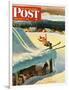 "Barn Skiing" Saturday Evening Post Cover, February 17, 1951-John Clymer-Framed Giclee Print