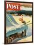 "Barn Skiing" Saturday Evening Post Cover, February 17, 1951-John Clymer-Framed Giclee Print