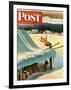 "Barn Skiing" Saturday Evening Post Cover, February 17, 1951-John Clymer-Framed Giclee Print