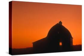 Barn, Sunset-null-Stretched Canvas