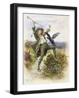 Barnaby Rudge and the Raven Grip-Frederick Barnard-Framed Giclee Print