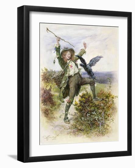 Barnaby Rudge and the Raven Grip-Frederick Barnard-Framed Giclee Print