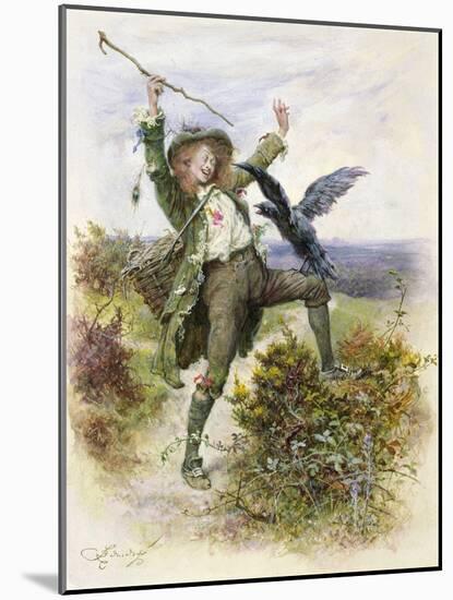Barnaby Rudge and the Raven Grip-Frederick Barnard-Mounted Giclee Print