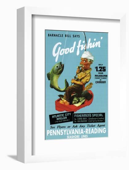 Barnacle Bill Says Good Fishin-null-Framed Art Print