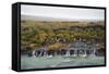 Barnafoss, Springs and Children's Falls, Iceland, Polar Regions-Michael-Framed Stretched Canvas