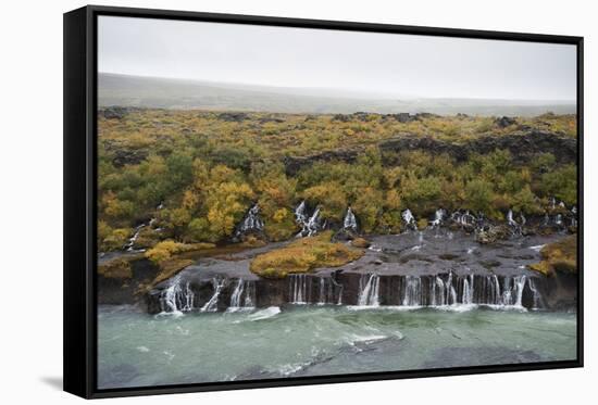 Barnafoss, Springs and Children's Falls, Iceland, Polar Regions-Michael-Framed Stretched Canvas