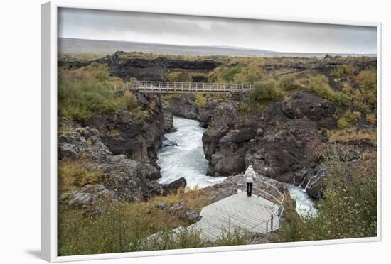 Barnafoss, Springs and Children's Falls, Iceland, Polar Regions-Michael-Framed Photographic Print