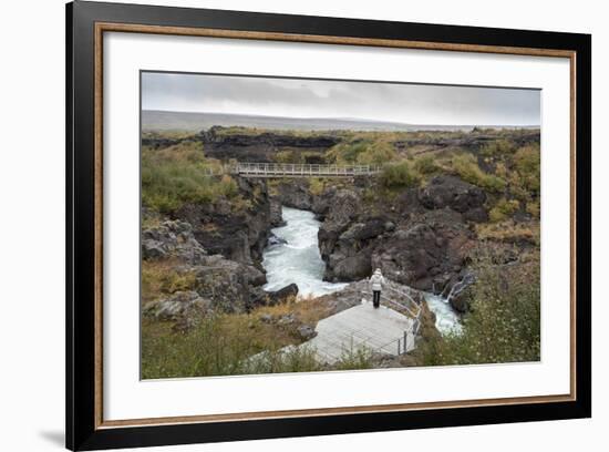 Barnafoss, Springs and Children's Falls, Iceland, Polar Regions-Michael-Framed Photographic Print