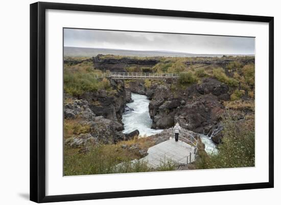 Barnafoss, Springs and Children's Falls, Iceland, Polar Regions-Michael-Framed Photographic Print