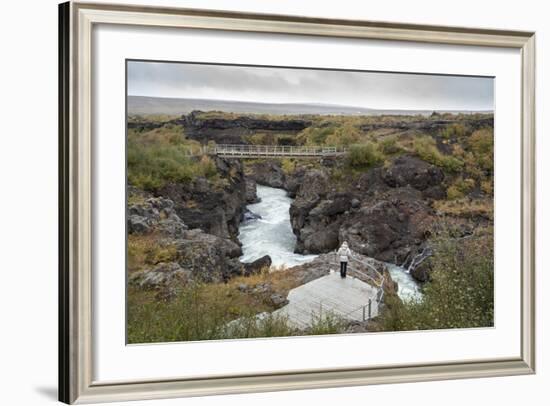 Barnafoss, Springs and Children's Falls, Iceland, Polar Regions-Michael-Framed Photographic Print
