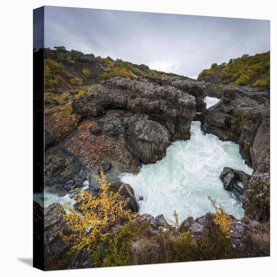 Barnafoss, Springs and Children's Falls, Iceland, Polar Regions-Michael Snell-Stretched Canvas