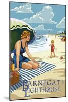 Barnegat Light, New Jersey - Beach Scene-Lantern Press-Mounted Art Print