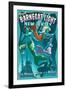 Barnegat Light, New Jersey - Mermaids Vintage Sign-Lantern Press-Framed Art Print