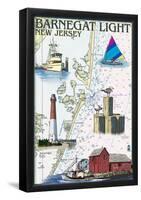 Barnegat Light, New Jersey - Nautical Chart-null-Framed Poster