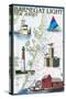 Barnegat Light, New Jersey - Nautical Chart-Lantern Press-Stretched Canvas