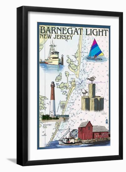Barnegat Light, New Jersey - Nautical Chart-Lantern Press-Framed Art Print