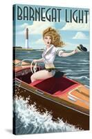 Barnegat Light, New Jersey - Pinup Girl Boating-Lantern Press-Stretched Canvas