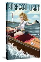 Barnegat Light, New Jersey - Pinup Girl Boating-Lantern Press-Stretched Canvas