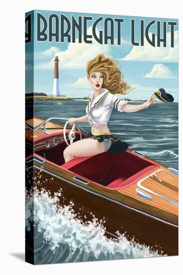 Barnegat Light, New Jersey - Pinup Girl Boating-Lantern Press-Stretched Canvas