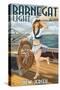 Barnegat Light, New Jersey - Pinup Girl Sailing-Lantern Press-Stretched Canvas