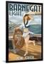 Barnegat Light, New Jersey - Pinup Girl Sailing-Lantern Press-Framed Art Print