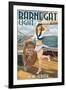 Barnegat Light, New Jersey - Pinup Girl Sailing-Lantern Press-Framed Art Print