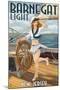 Barnegat Light, New Jersey - Pinup Girl Sailing-Lantern Press-Mounted Art Print