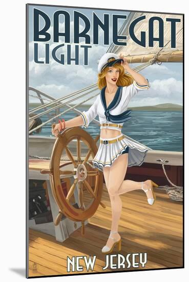 Barnegat Light, New Jersey - Pinup Girl Sailing-Lantern Press-Mounted Art Print