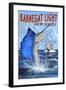 Barnegat Light, New Jersey - Sailfish Deep Sea Fishing-Lantern Press-Framed Art Print