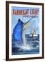 Barnegat Light, New Jersey - Sailfish Deep Sea Fishing-Lantern Press-Framed Art Print