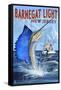 Barnegat Light, New Jersey - Sailfish Deep Sea Fishing-Lantern Press-Framed Stretched Canvas