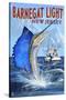 Barnegat Light, New Jersey - Sailfish Deep Sea Fishing-Lantern Press-Stretched Canvas