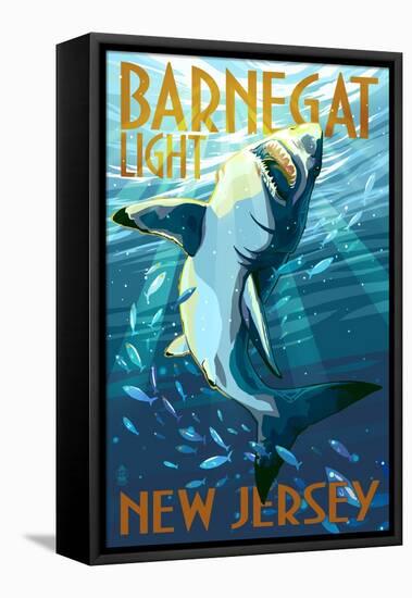 Barnegat Light, New Jersey - Stylized Shark-Lantern Press-Framed Stretched Canvas