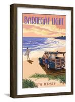 Barnegat Light, New Jersey - Woody on the Beach-Lantern Press-Framed Art Print