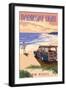 Barnegat Light, New Jersey - Woody on the Beach-Lantern Press-Framed Art Print