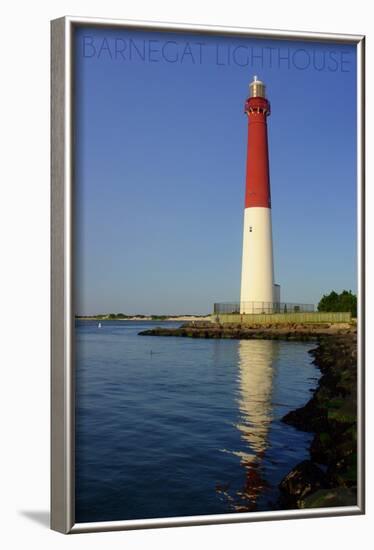 Barnegat Lighthouse Close Up-Lantern Press-Framed Art Print