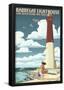 Barnegat Lighthouse - New Jersey Shore-null-Framed Poster