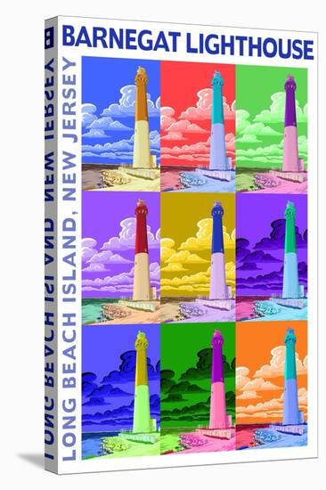 Barnegat Lighthouse, New Jersey Shore-Lantern Press-Stretched Canvas