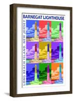 Barnegat Lighthouse, New Jersey Shore-Lantern Press-Framed Art Print