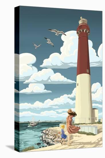 Barnegat Lighthouse-Lantern Press-Stretched Canvas