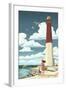 Barnegat Lighthouse-Lantern Press-Framed Art Print