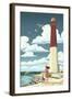 Barnegat Lighthouse-Lantern Press-Framed Art Print