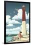 Barnegat Lighthouse-Lantern Press-Framed Art Print