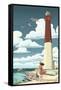 Barnegat Lighthouse-Lantern Press-Framed Stretched Canvas