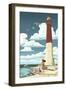Barnegat Lighthouse-Lantern Press-Framed Art Print