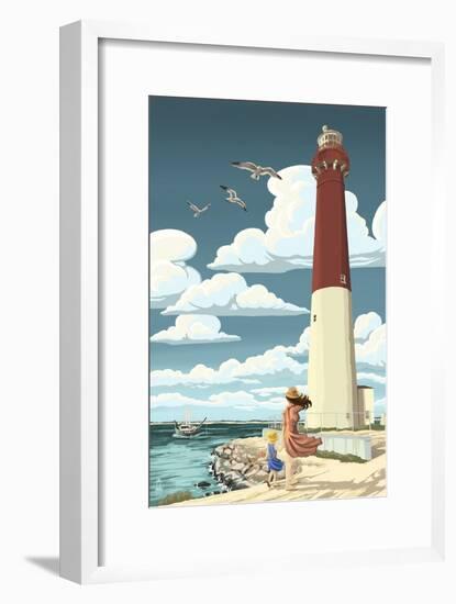 Barnegat Lighthouse-Lantern Press-Framed Art Print