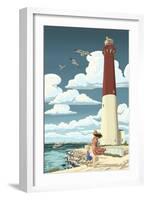 Barnegat Lighthouse-Lantern Press-Framed Art Print